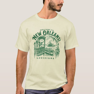 Camiseta Bienvenido a la ciudad de Nueva Orleans Louisiana