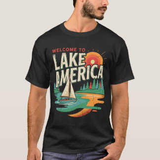 Camiseta Bienvenido a Lake America Vintage Sailboat