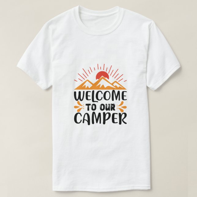 Camiseta Bienvenido a nuestro diseño de camper (Diseño del anverso)