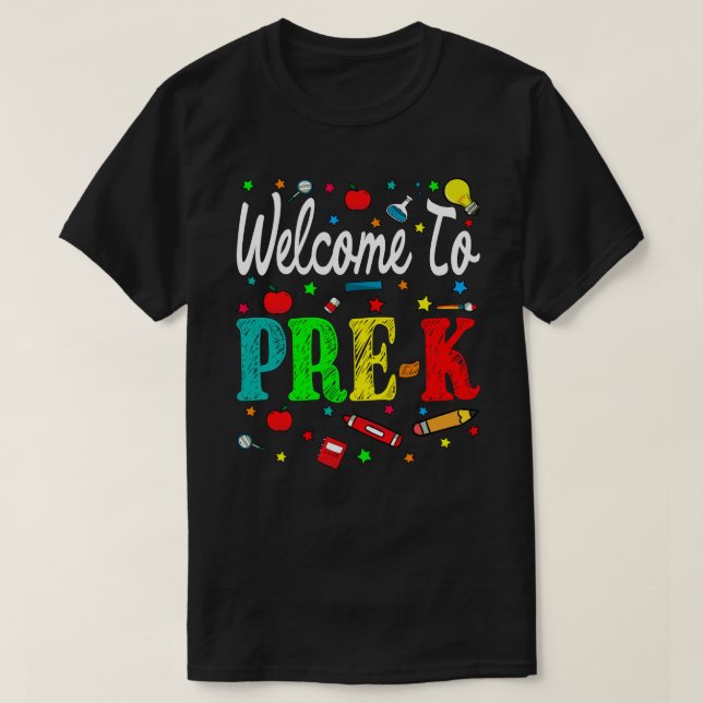 Camiseta Bienvenido A Pre-K De Vuelta A La Escuela (Diseño del anverso)