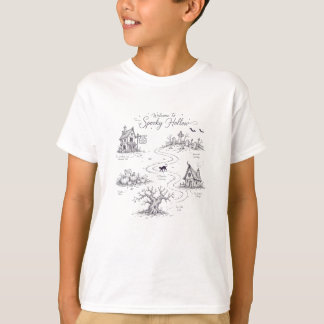 Camiseta Bienvenido al Mapa de Halloween de Spooky Hollow