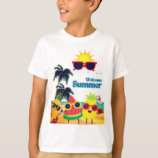 Camiseta bienvenido al verano diseño fresco