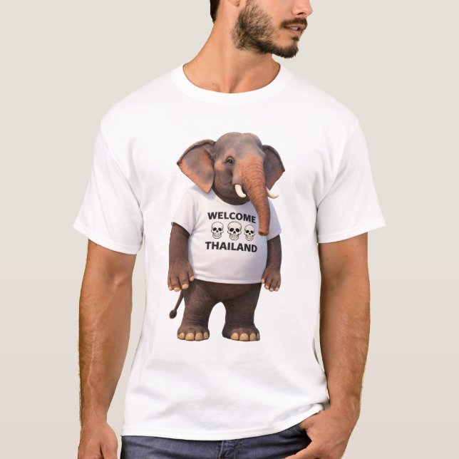 Camiseta Bienvenido Cráneo de Elefante de Tailandia (Anverso)