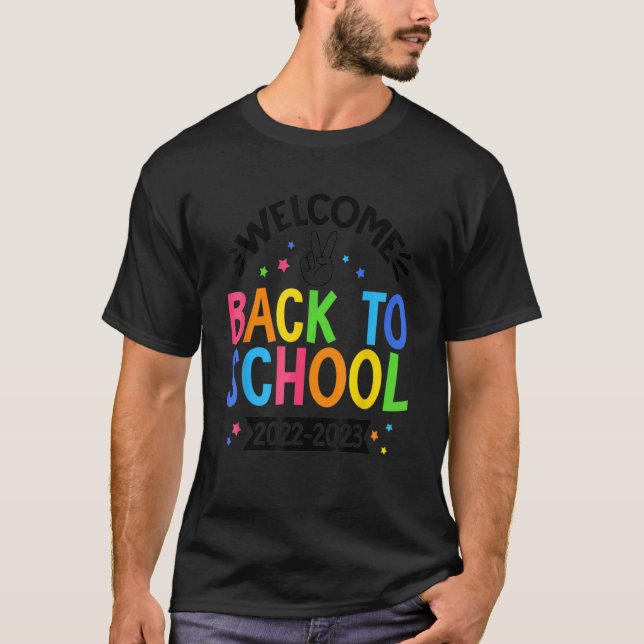 Camiseta Bienvenido De Nuevo A La Escuela 2023 Primer Día D (Anverso)