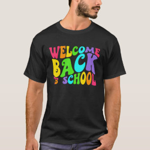 Camiseta Bienvenido De Nuevo A La Escuela Colorido Primer D