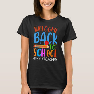 Camiseta Bienvenido De Nuevo A La Escuela Lápiz Apple Pre K