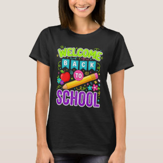 Camiseta Bienvenido de nuevo a la escuela primer día de cla