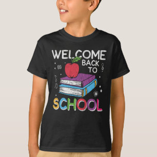 Camiseta Bienvenido De Nuevo A Libros De Escuela Pizarra Ma