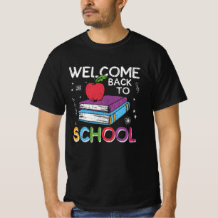 Camiseta Bienvenido De Nuevo A Libros De Escuela Pizarra Ma