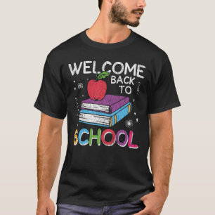 Camiseta Bienvenido de nuevo a los libros de la pizarra del
