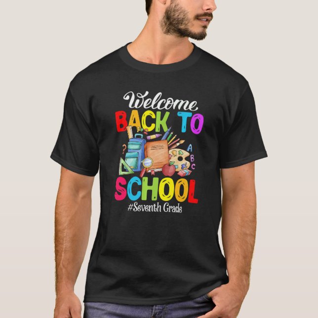 Camiseta Bienvenido De Vuelta A La Escuela De 7º Grado (Anverso)