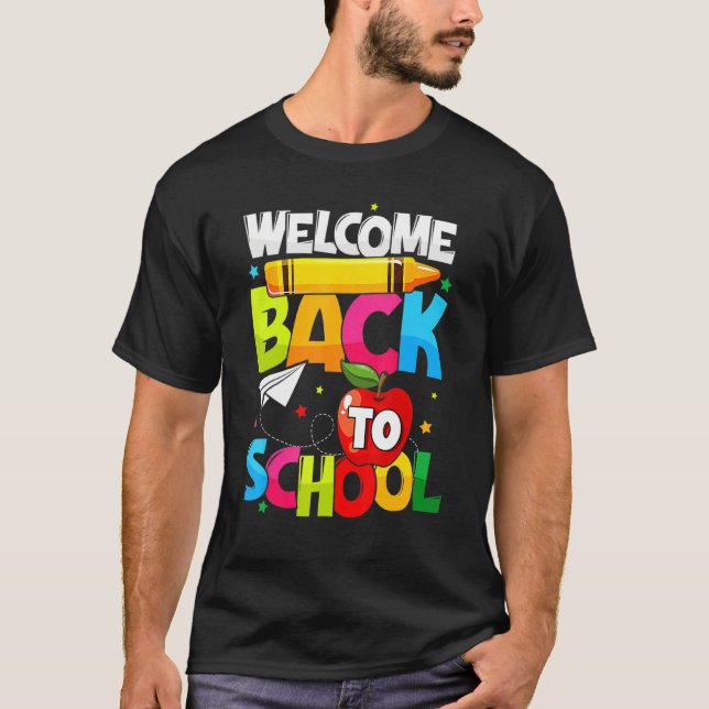 Camiseta Bienvenido De Vuelta A La Escuela De Primer Día De (Anverso)
