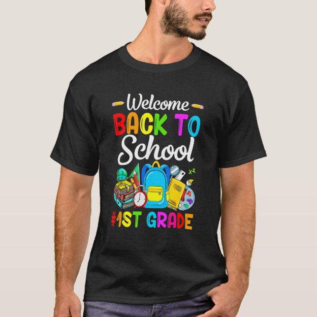 Camiseta Bienvenido De Vuelta A La Escuela De Primer Grado  (Anverso)