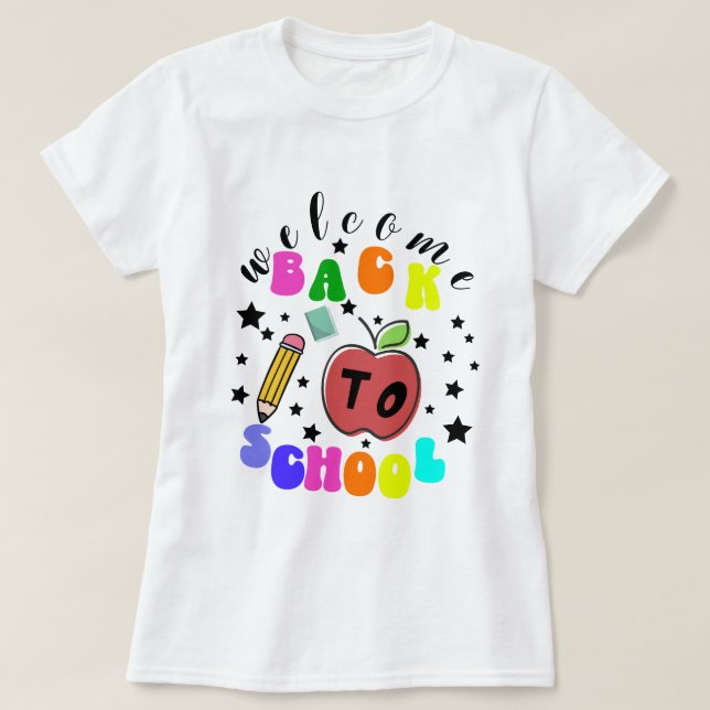 Camiseta Bienvenido de vuelta a la escuela divertido (Diseño del anverso)