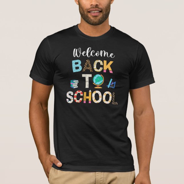 Camiseta Bienvenido de vuelta a la escuela, primer día de c (Anverso)
