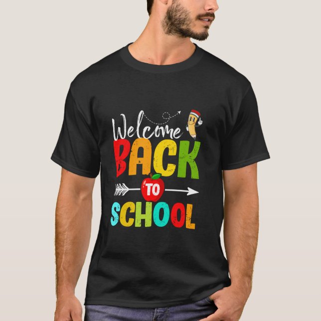 Camiseta Bienvenido de vuelta a la escuela, primer día de c (Anverso)
