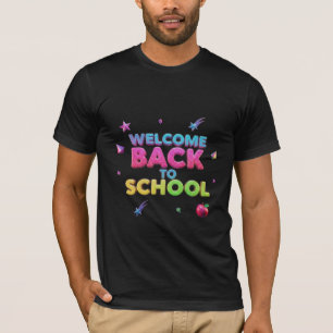 Camiseta Bienvenido de vuelta al colegio Tipografía 3D con