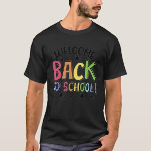 Camiseta Bienvenido de vuelta al colorido profesor universi