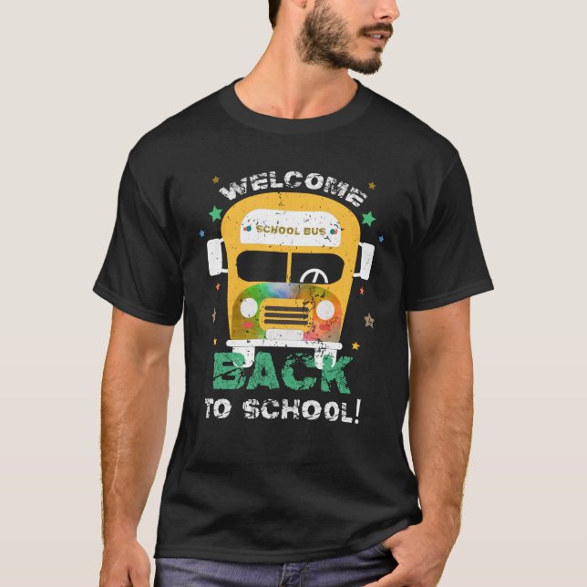 Camiseta Bienvenido De Vuelta Al Conductor De Autobús Escol (Anverso)