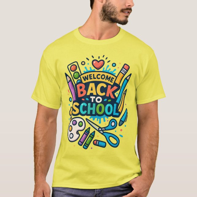 Camiseta Bienvenido de vuelta al diseño de arte divertido e (Anverso)