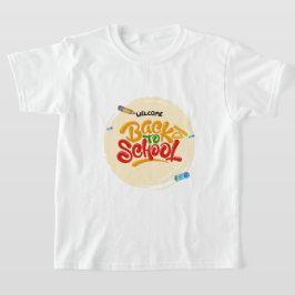 Camiseta Bienvenido de vuelta al Tee de fuentes 3D colorido