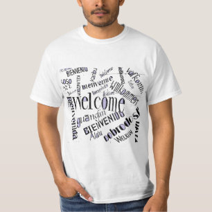 Camiseta "Bienvenido" En Varios Idiomas VERSIÓN POP ART