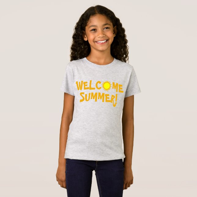 Camiseta ¡Bienvenido verano! Sol amarillo Sunshine Day (Anverso completo)