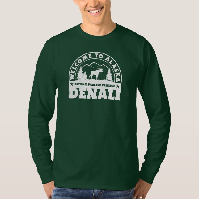 Camiseta Bienvenidos a Alaska. Denali - Logo blanco (Anverso)