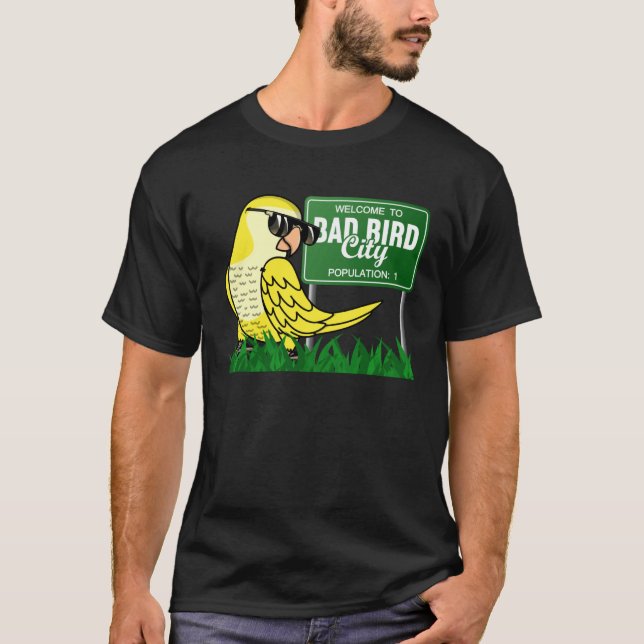 Camiseta Bienvenidos A Bad Bird City I Yellow Lutino Monk P (Anverso)