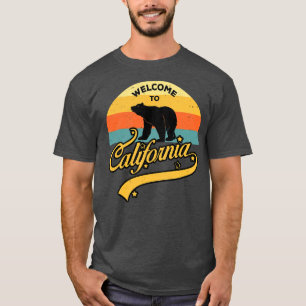Camiseta Bienvenidos A California Retro Sunset Bear USA Tri