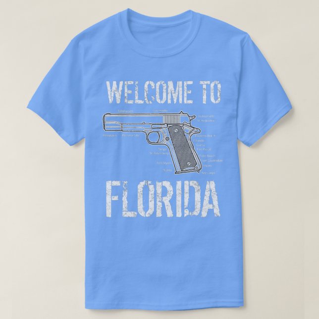 Camiseta Bienvenidos A Florida El Estado Gunshine (Diseño del anverso)