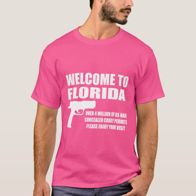 Camiseta Bienvenidos A Florida Pro Gun (Anverso)
