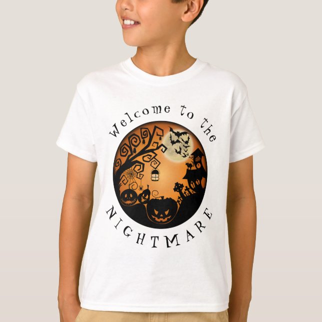 Camiseta Bienvenidos a la Calabaza de Halloween de la Pesad (Anverso)