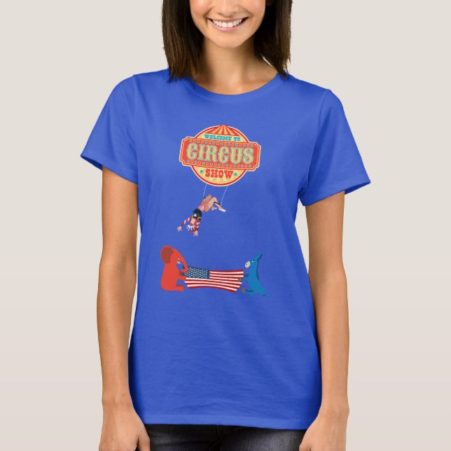 Camiseta Bienvenidos A La Muestra De Circo Político (Anverso)