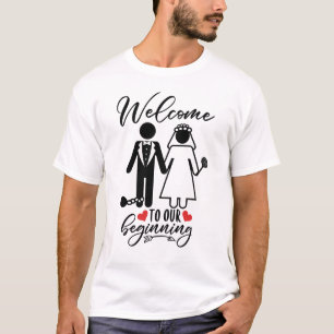 Camiseta Bienvenidos A New Beginnings Funny Novedad Boda