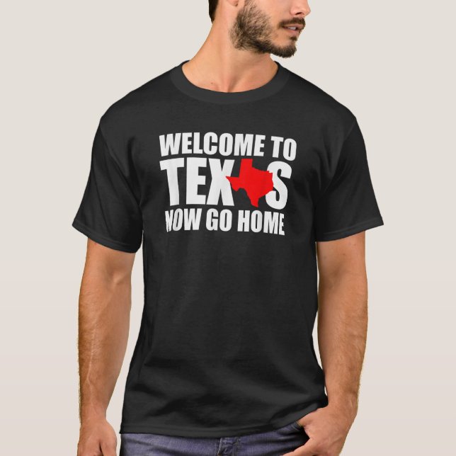 Camiseta Bienvenidos a Texas: Hombres Texanos en Casa (Anverso)