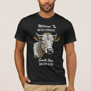 Camiseta Bienvenidos a Wisconsin, olores nuestro aire lácte