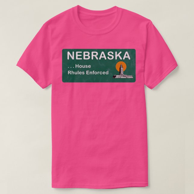 Camiseta Bienvenidos al cartel de Nebraska con House Rhules (Diseño del anverso)