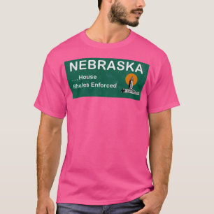 Camiseta Bienvenidos al cartel de Nebraska con House Rhules