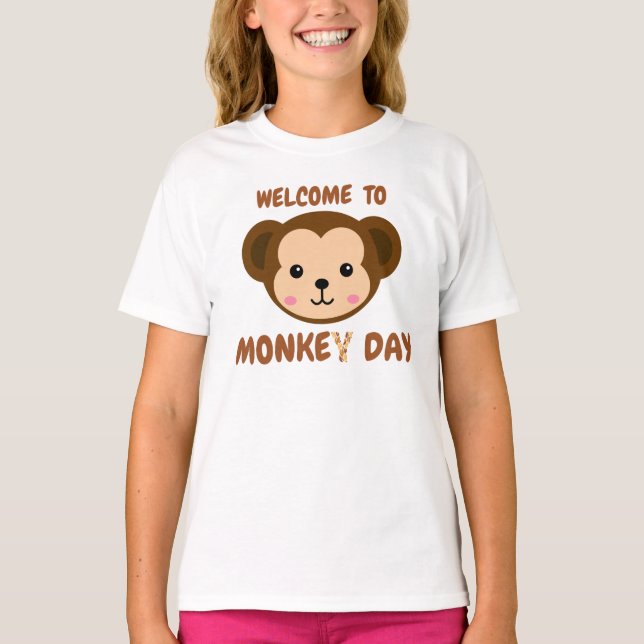 Camiseta Bienvenidos al Día del Mono. (Anverso)