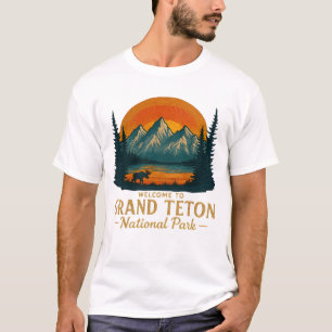 Camiseta Bienvenidos al Embroidery Grand Teton National USA