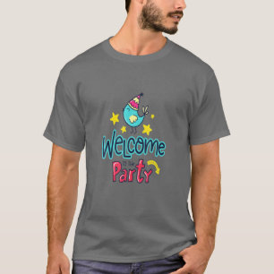 Camiseta Bienvenidos Al Fiesta - Gracioso Pollo Cute