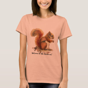 Camiseta Bienvenidos al Nuthouse Humor Cute Red Squirrel