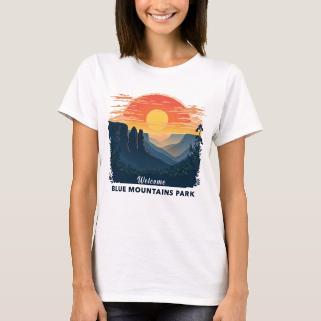 Camiseta Bienvenidos al Parque Nacional Australiano Blue Mo (Anverso)