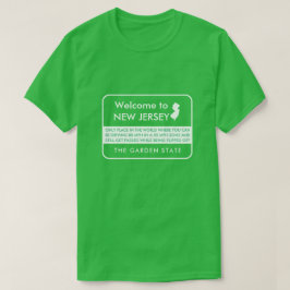 Camiseta Bienvenidos al Rótulo Funny Highway de Nueva Jerse