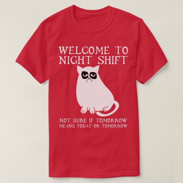 Camiseta Bienvenidos Al Turno De Noche Divertido (Diseño del anverso)