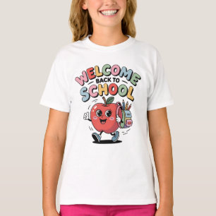 Camiseta Bienvenidos De Nuevo A La Escuela Chicas De Apple