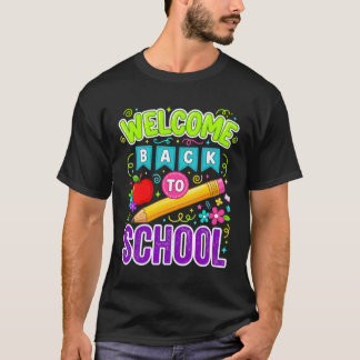 Camiseta Bienvenidos de vuelta a la escuela primer día de c