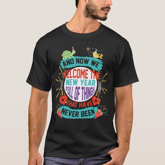 Camiseta Bienvenidos los animales Fiestas de Año Nuevo (Anverso)