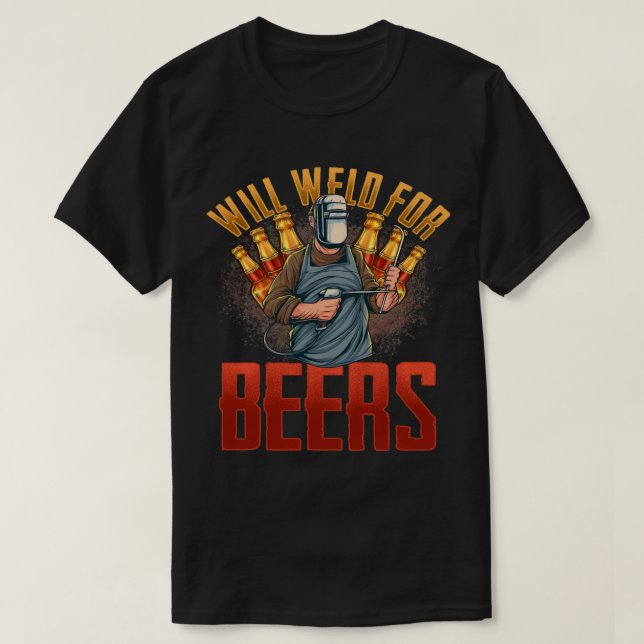 Camiseta BIENVENIDOS PARA soldadores de CERVEZA Tejidos de  (Diseño del anverso)